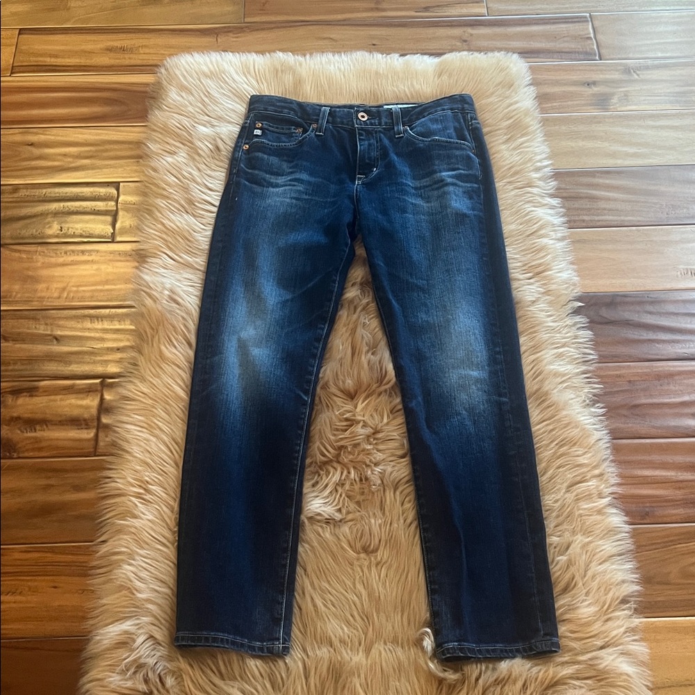 AG Adriano Goldschmied Dark Blue slouchy slim Boyfriend Jeans Sz 26R